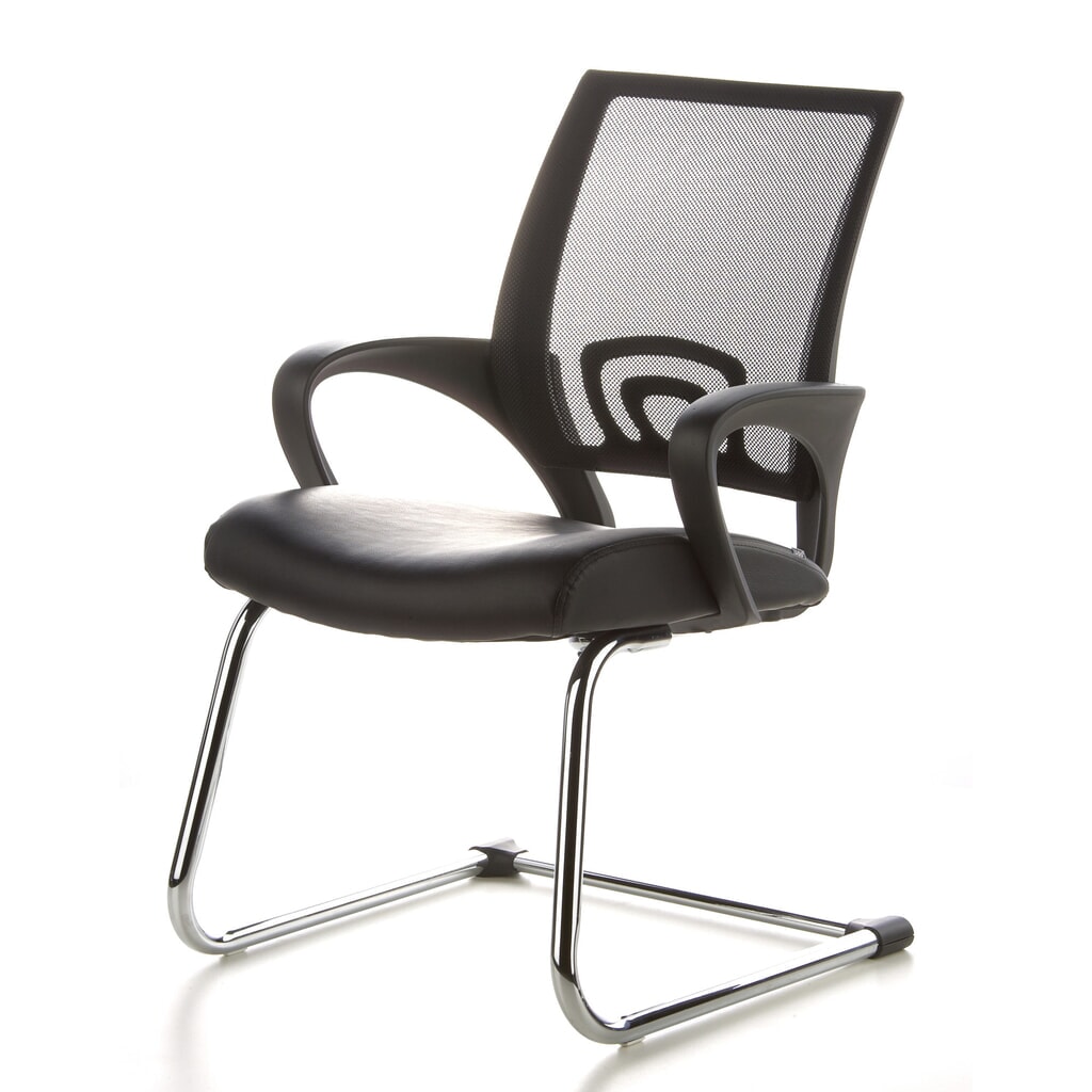 N° de l'image du produit 10 : Chaise de conférence / fauteuil suspendu hjh OFFICE VISTO NET V maille, noir chromé