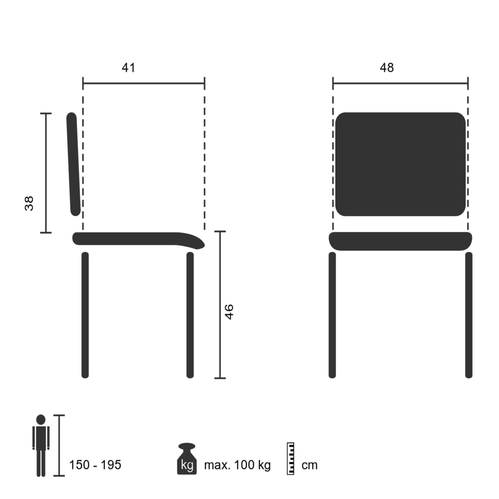 N° de l'image du produit 2 : Chaise de réunion / chaise-visiteur hjh OFFICE / XT 600, noir/argenté