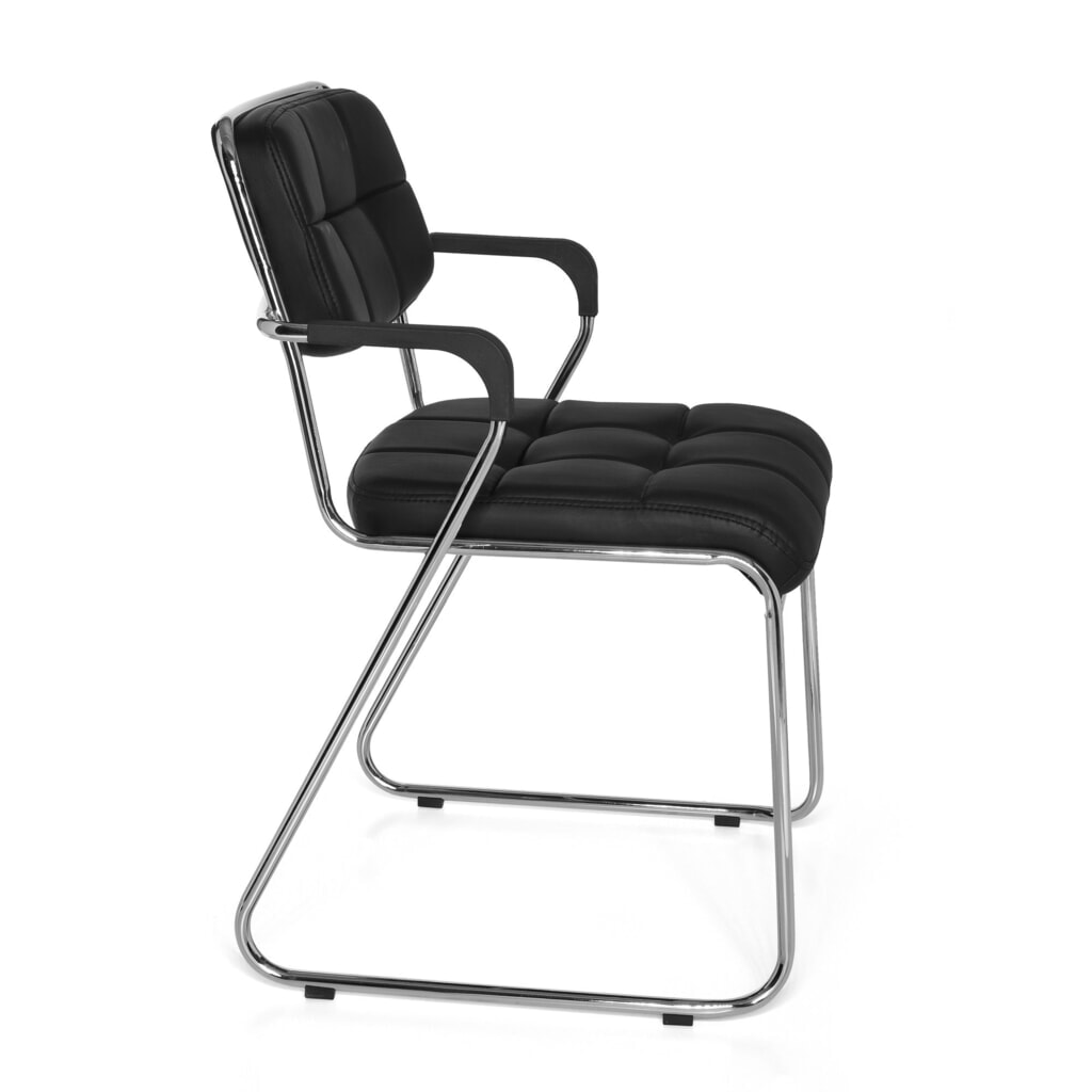 Chaise de conférence / chaise à patins hjh OFFICE/ ZANTA PU, noir N° de l'image du produit 3 : Chaise de conférence / chaise à patins hjh OFFICE/ ZANTA PU, noir