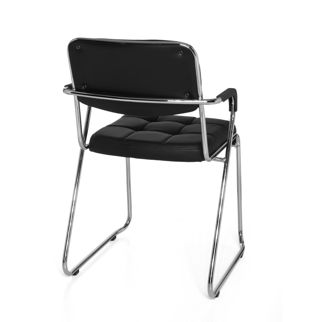 Chaise de conférence / chaise à patins hjh OFFICE/ ZANTA PU, noir N° de l'image du produit 6 : Chaise de conférence / chaise à patins hjh OFFICE/ ZANTA PU, noir