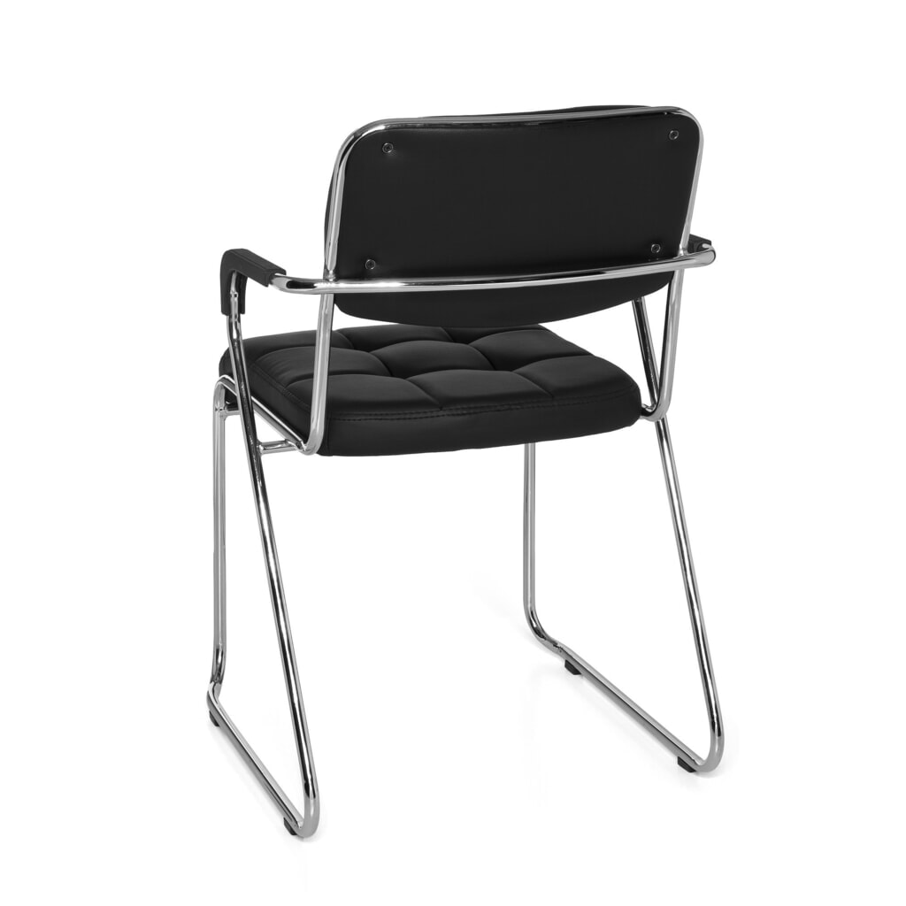 Chaise de conférence / chaise à patins hjh OFFICE/ ZANTA PU, noir N° de l'image du produit 7 : Chaise de conférence / chaise à patins hjh OFFICE/ ZANTA PU, noir