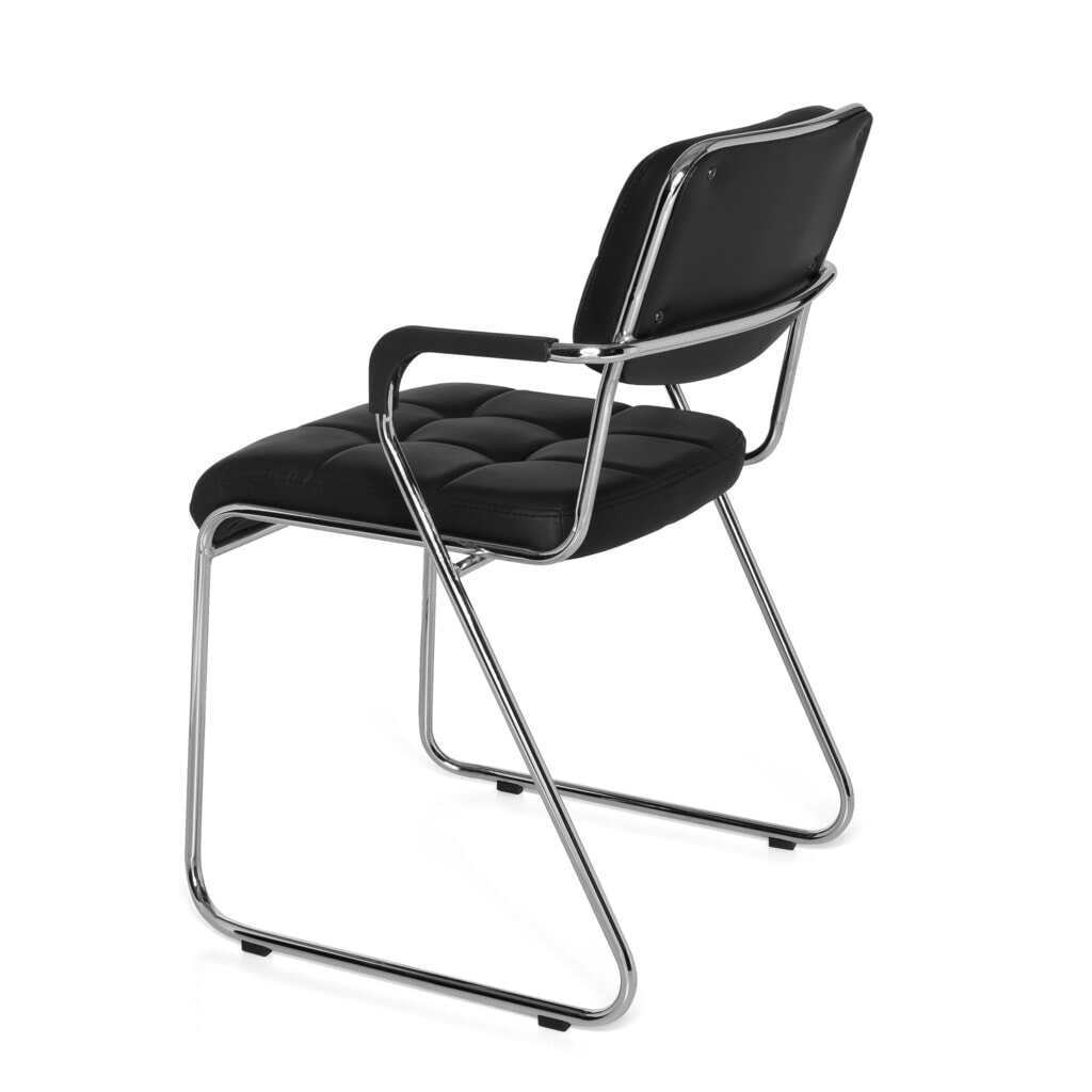 Chaise de conférence / chaise à patins hjh OFFICE/ ZANTA PU, noir N° de l'image du produit 8 : Chaise de conférence / chaise à patins hjh OFFICE/ ZANTA PU, noir