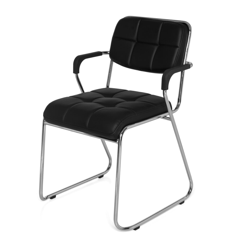 Chaise de conférence / chaise à patins hjh OFFICE/ ZANTA PU, noir N° de l'image du produit 10 : Chaise de conférence / chaise à patins hjh OFFICE/ ZANTA PU, noir