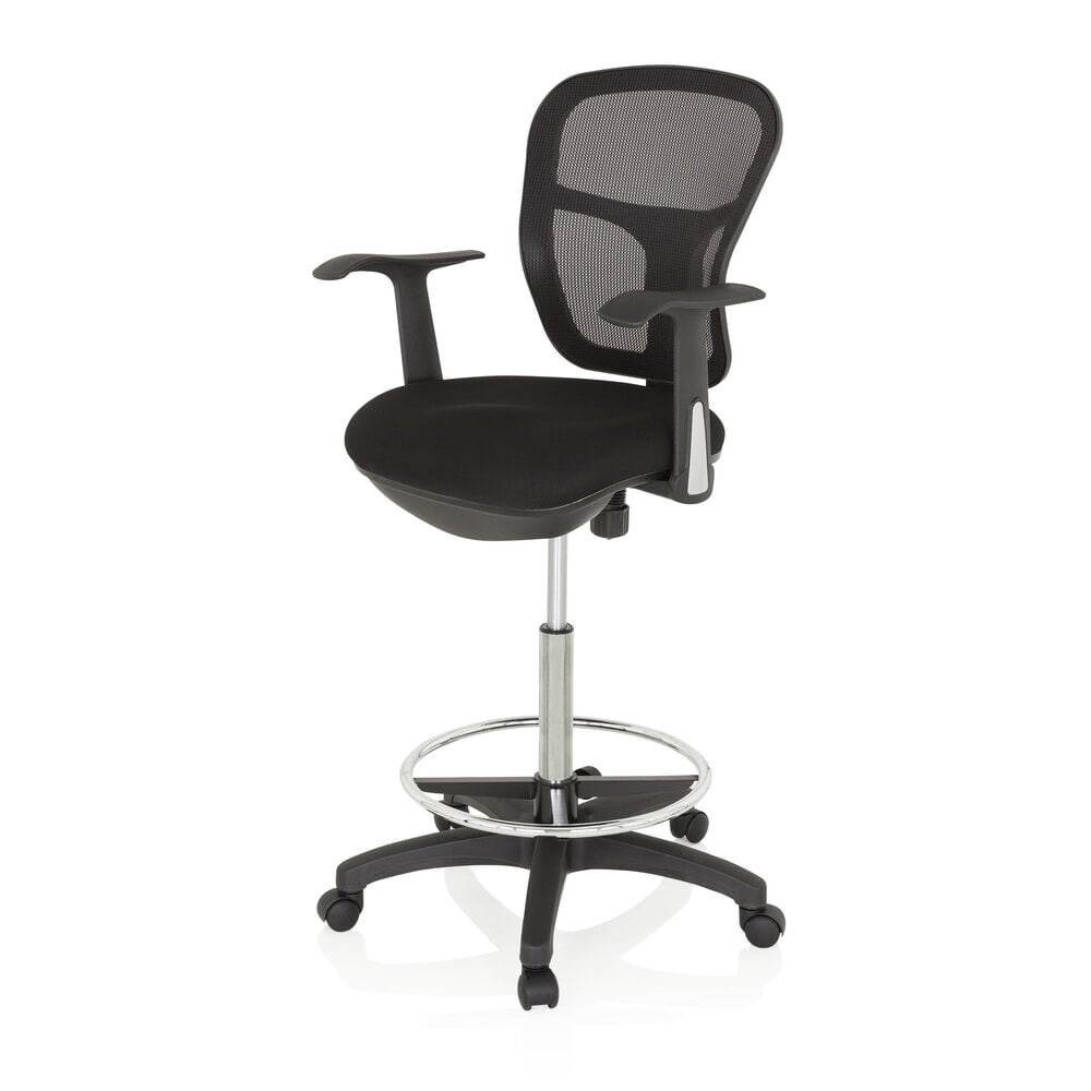 N° de l'image du produit 9 : Siège de travail / siège de comptoir hjh OFFICE TOP WORK 108 tissu/maille, noir