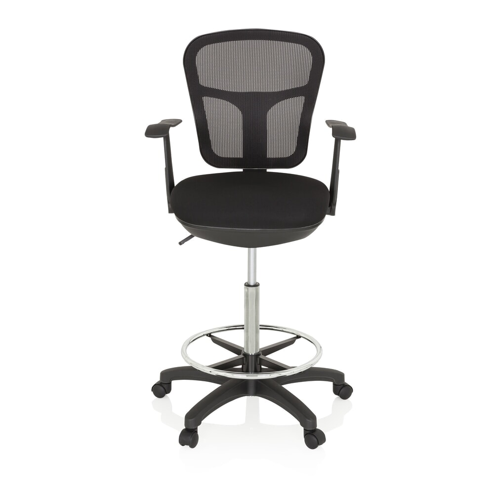 N° de l'image du produit 1 : Siège de travail / siège de comptoir hjh OFFICE TOP WORK 108 tissu/maille, noir