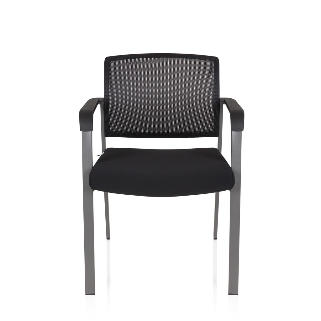 Chaise-visiteur / chaise de conférence hjh OFFICE MEET gris maille/tissu, noir Illustration du produit: Chaise-visiteur / chaise de conférence hjh OFFICE MEET gris maille/tissu, noir