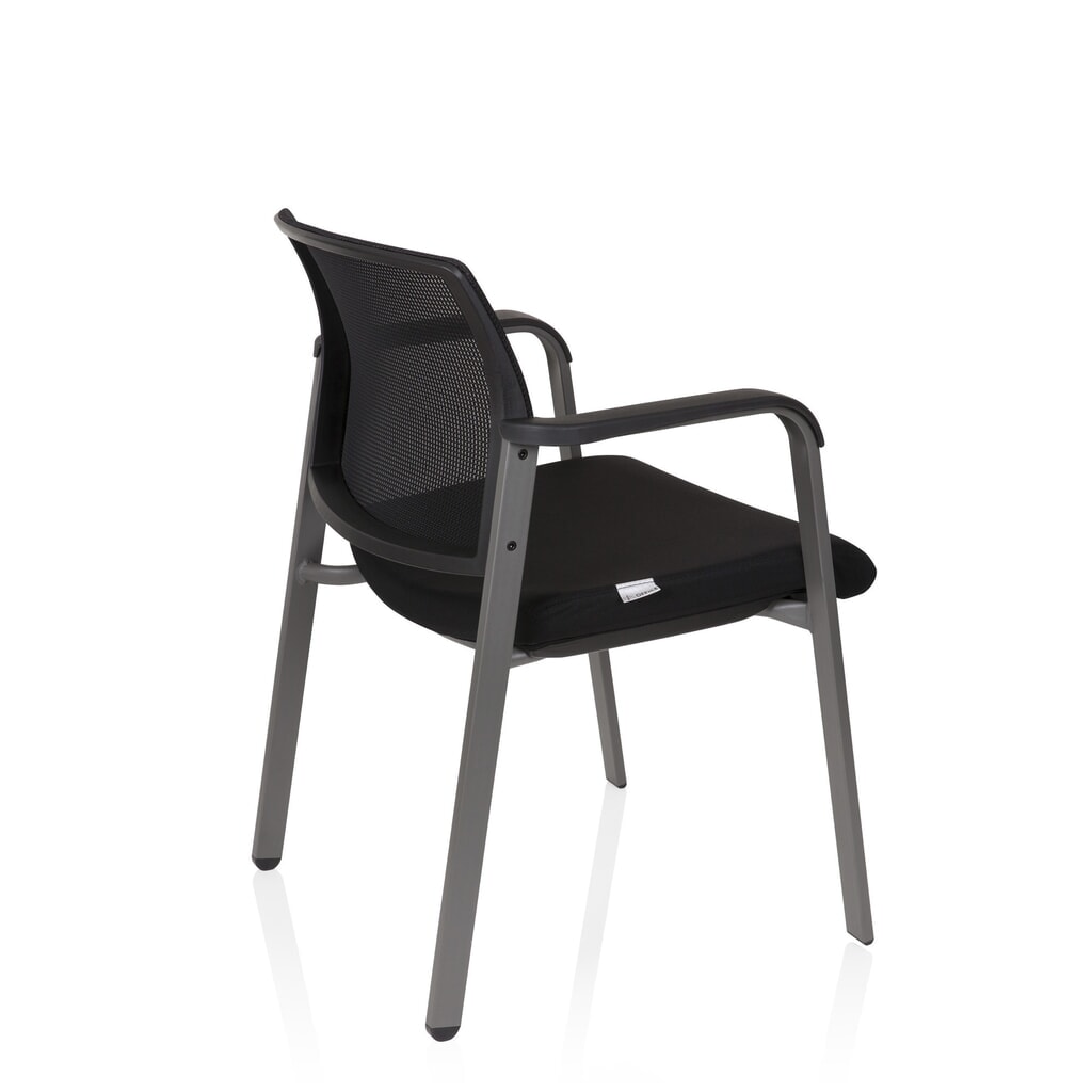 Chaise-visiteur / chaise de conférence hjh OFFICE MEET gris maille/tissu, noir N° de l'image du produit 7 : Chaise-visiteur / chaise de conférence hjh OFFICE MEET gris maille/tissu, noir