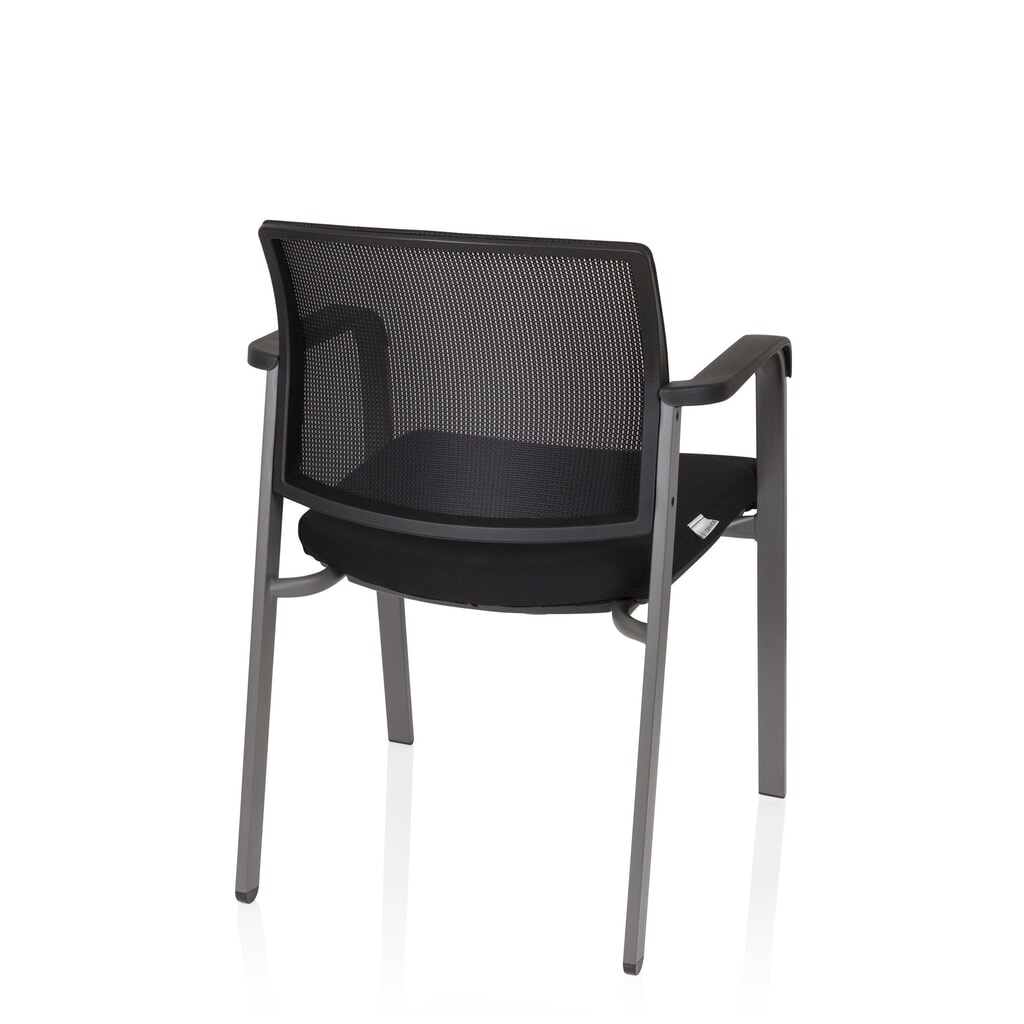 Chaise-visiteur / chaise de conférence hjh OFFICE MEET gris maille/tissu, noir N° de l'image du produit 8 : Chaise-visiteur / chaise de conférence hjh OFFICE MEET gris maille/tissu, noir