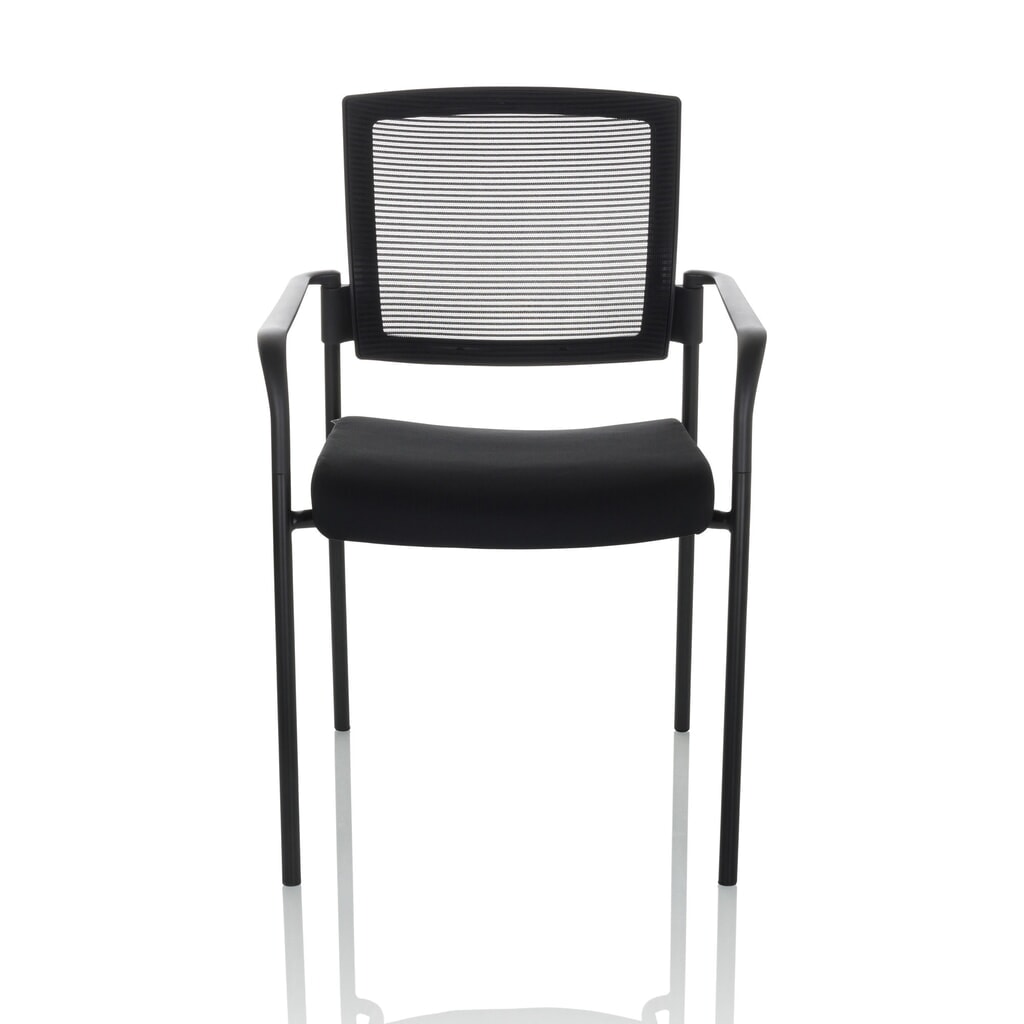 N° de l'image du produit 1 : Chaise-visiteur / chaise de conférence hjh OFFICE MEET B maille/tissu, noir