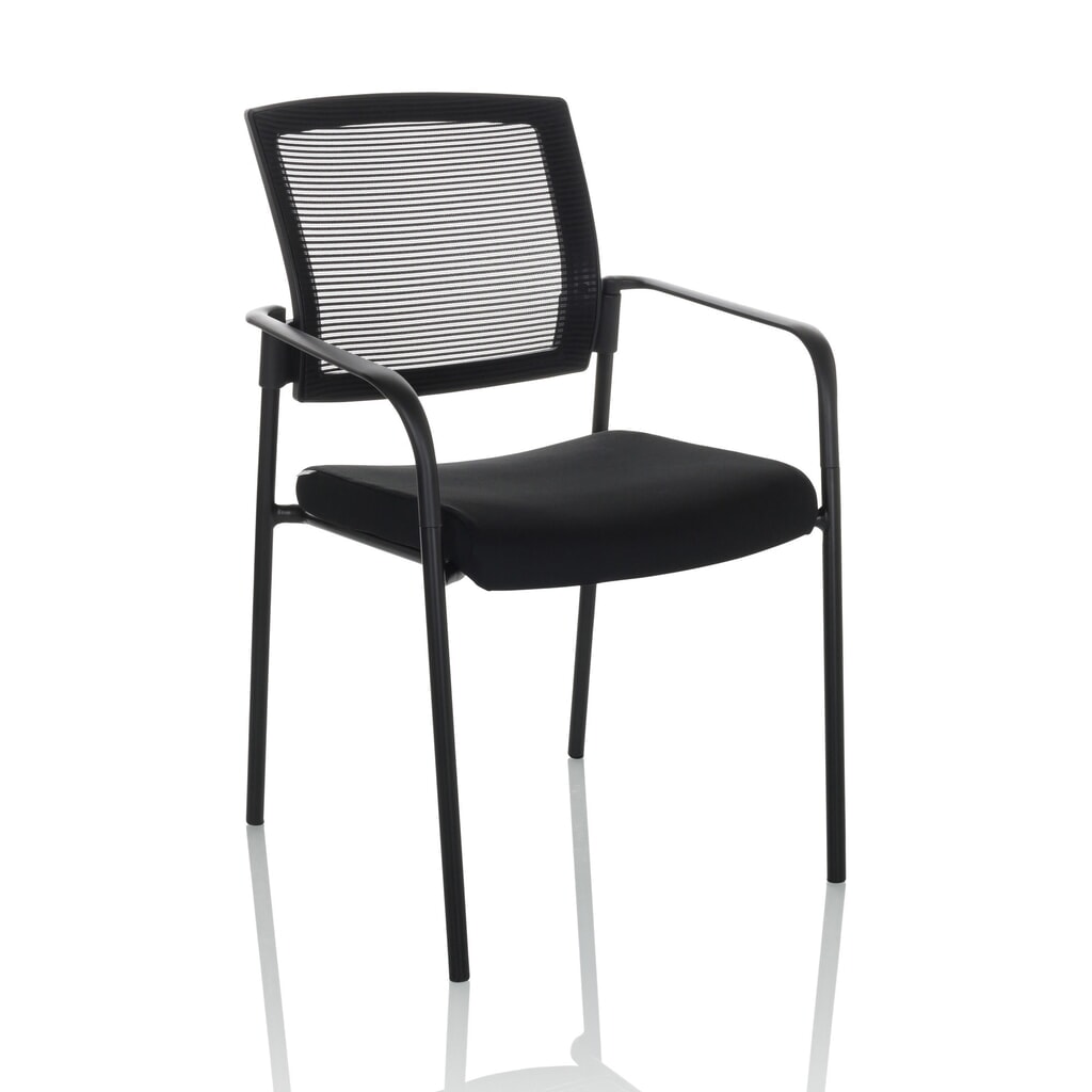 N° de l'image du produit 4 : Chaise-visiteur / chaise de conférence hjh OFFICE MEET B maille/tissu, noir