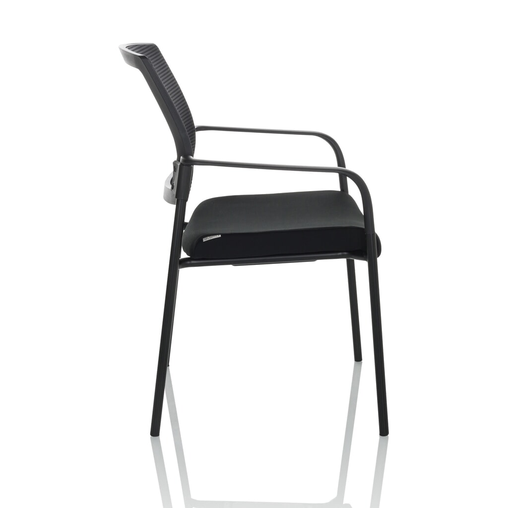 N° de l'image du produit 7 : Chaise-visiteur / chaise de conférence hjh OFFICE MEET B maille/tissu, noir