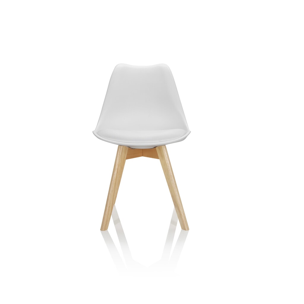 Chaise-visiteur / chaise à coque hjh OFFICE SCANDI plastique, lot de 4, blanc Illustration du produit: Chaise-visiteur / chaise à coque hjh OFFICE SCANDI plastique, lot de 4, blanc