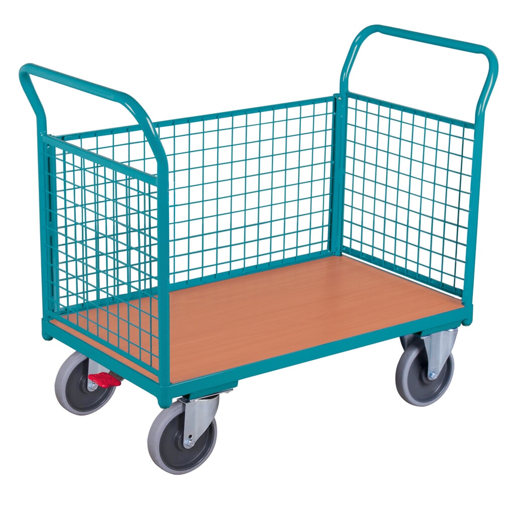 Illustration du produit: Chariot à plate-forme Ameise®, 3 côtés avec parois grillagées, surface de chargement l x P 676 x 1 000 mm