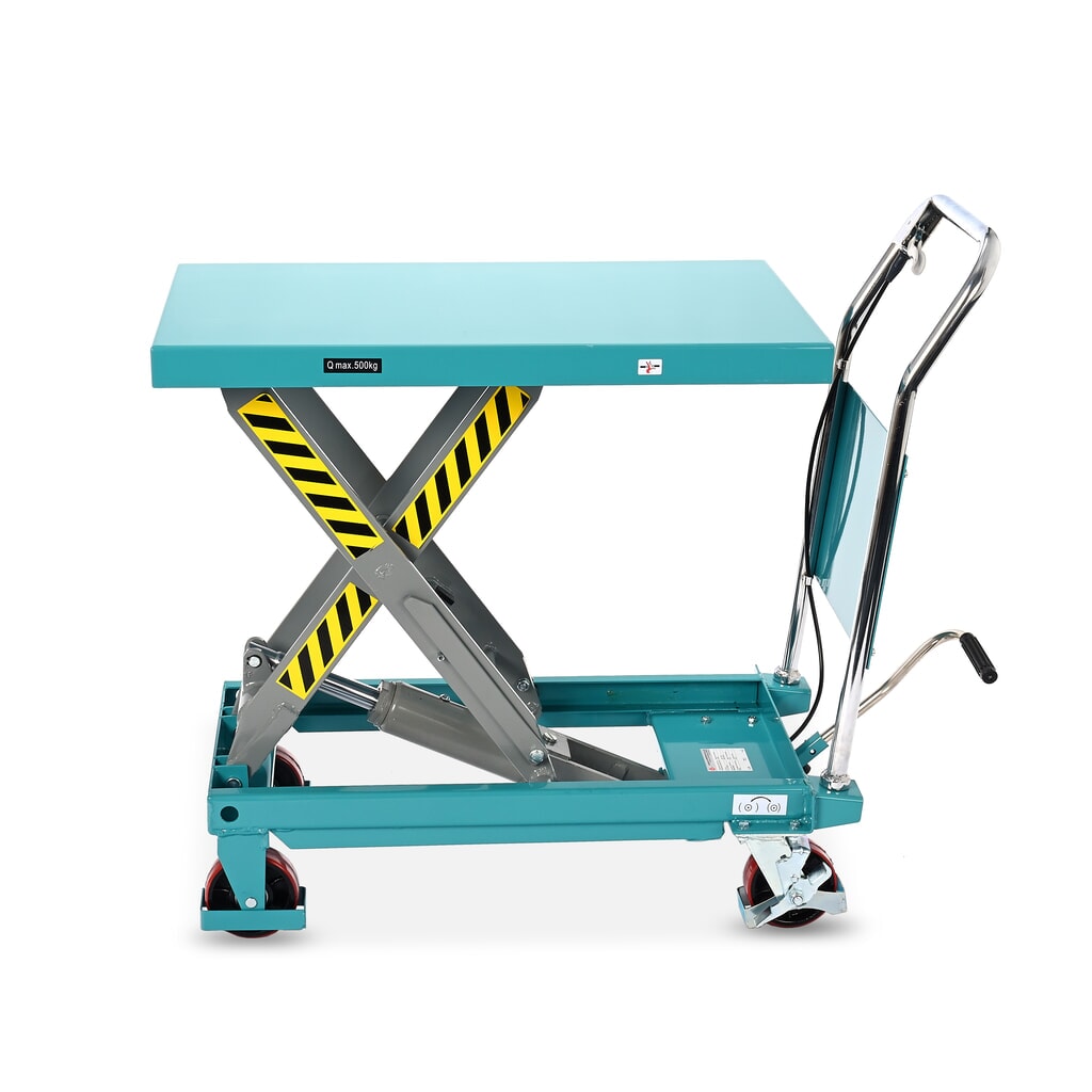 N° de l'image du produit 4 : Chariot à table élévatrice à ciseaux Ameise®, arceau fixe, capacité de charge 500 kg, 850 x 500 mm