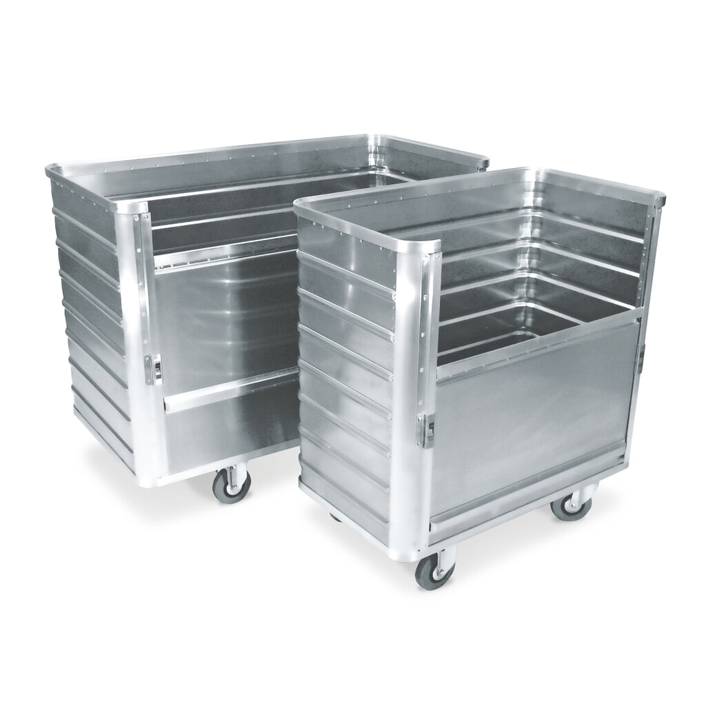 Illustration du produit: Chariot-caisse en aluminium avec paroi semi-abaissable, 355 litres