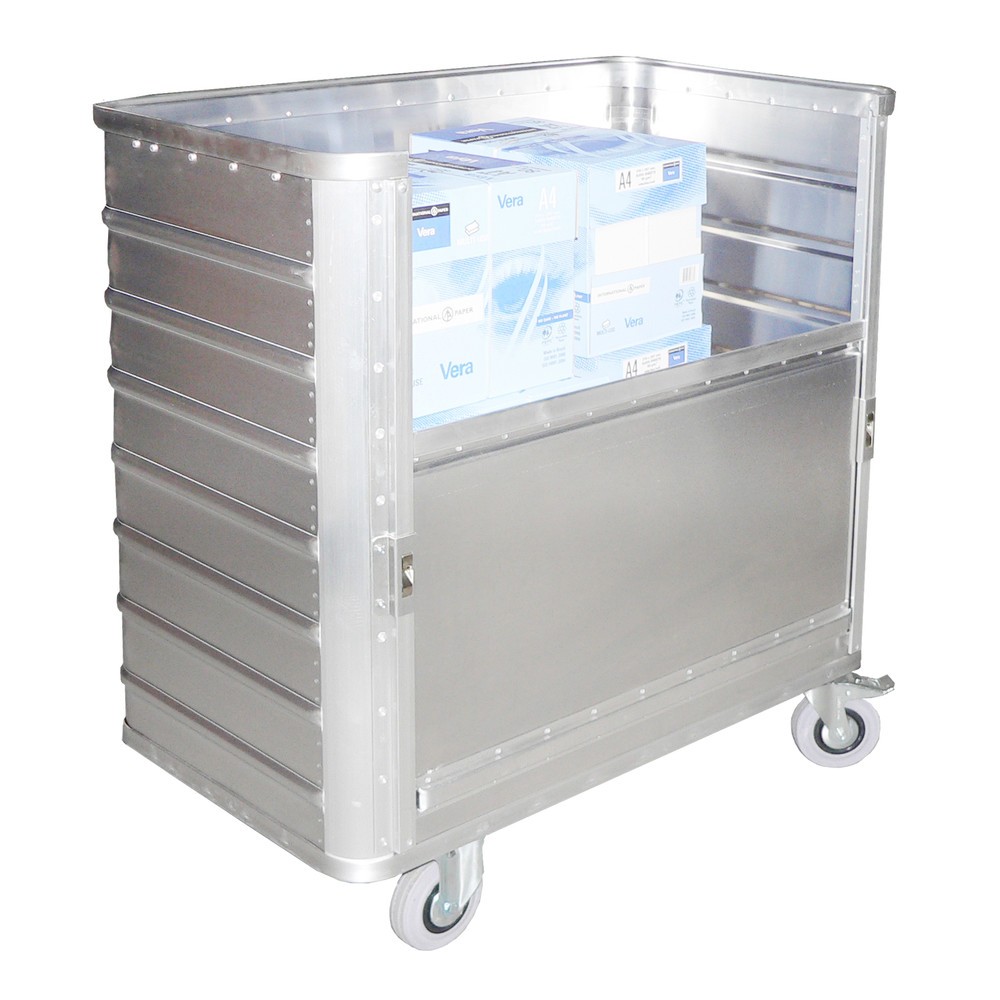 N° de l'image du produit 2 : Chariot-caisse en aluminium avec paroi semi-abaissable, 355 litres
