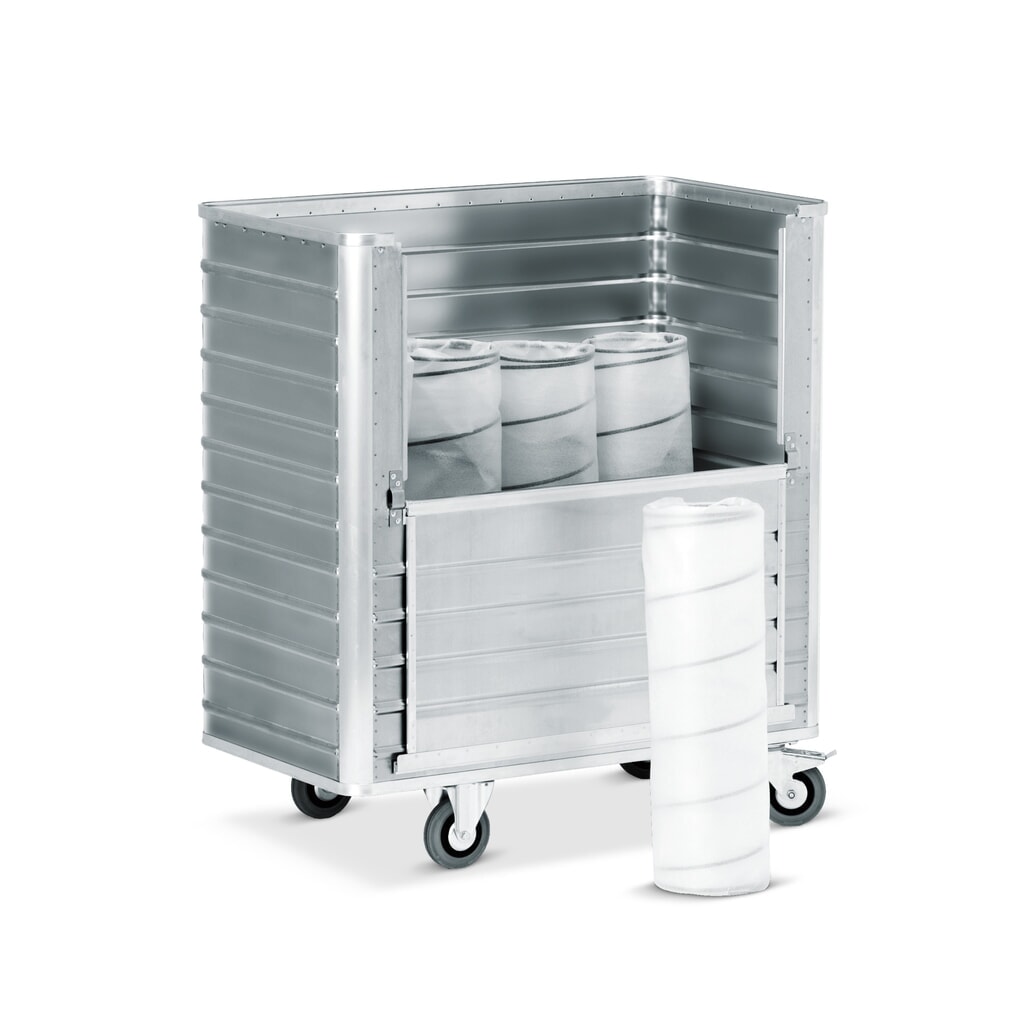 N° de l'image du produit 4 : Chariot-caisse en aluminium avec paroi semi-rabattable, 355 litres