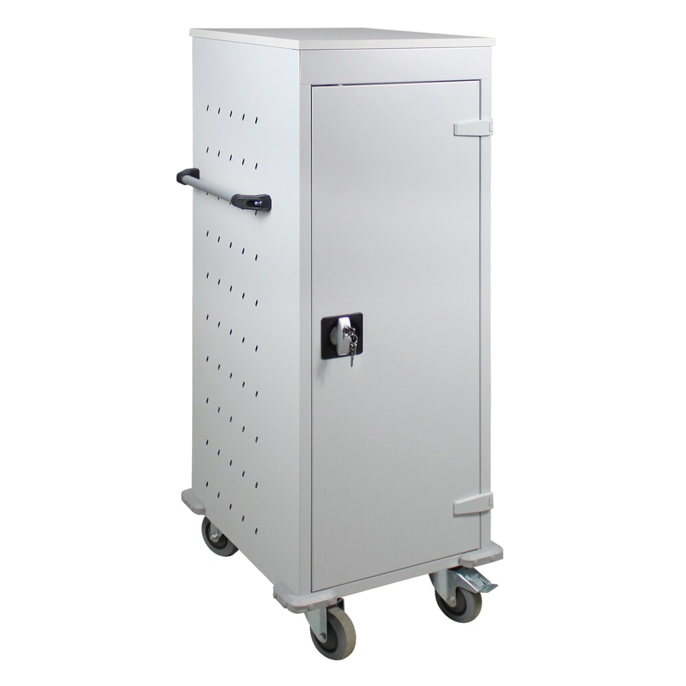 Illustration du produit: Chariot coffre-fort pour ordinateurs portables/tablettes, HxlxP 1.250 x 530 x 500 mm, 10 compartiments, alimentation électrique y compris