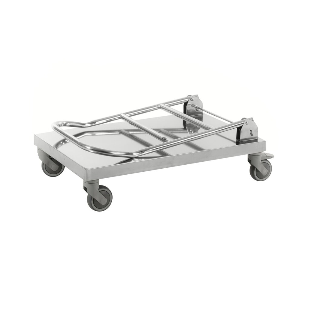 Chariot de transport entièrement en acier 18/0, surface de chargement l x P 520 x 825 mm N° de l'image du produit 2 : Chariot de transport entièrement en acier 18/0, surface de chargement l x P 520 x 825 mm