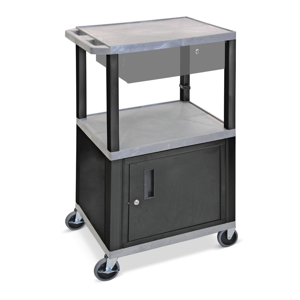 Chariot de transport en plastique BASIC avec meuble bas, gris Illustration du produit: Chariot de transport en plastique BASIC avec meuble bas, gris