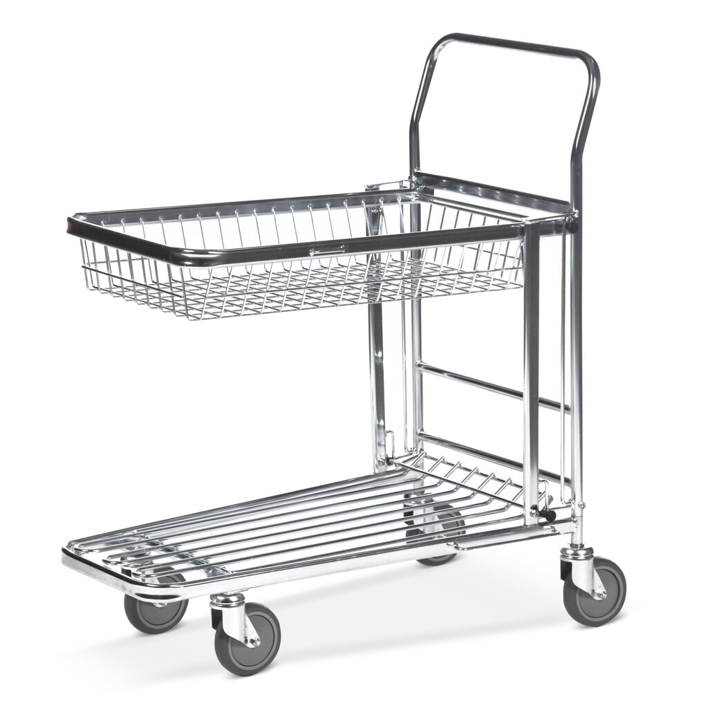 Illustration du produit: Chariot de transport et d’entreposage, panier rabattable, surface de chargement l x P 344 x 700 mm