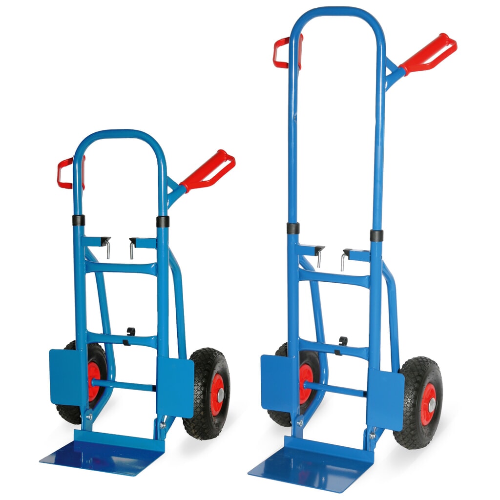 Chariot pliant HEMMDAL en tube d’acier, arceau escamotable, capacité de charge 250 kg, bavette l x P 270 x 200 mm Illustration du produit: Chariot pliant HEMMDAL en tube d’acier, arceau escamotable, capacité de charge 250 kg, bavette l x P 270 x 200 mm