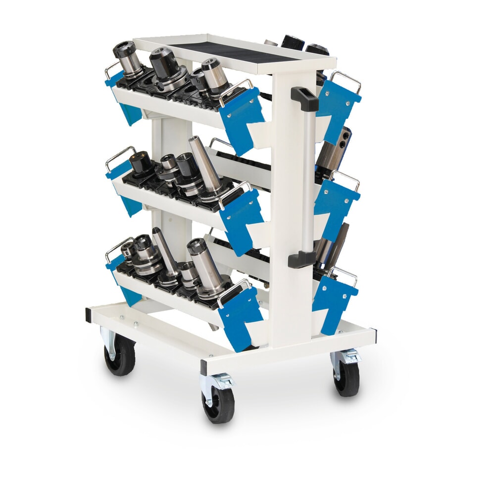 N° de l'image du produit 1 : Chariot porte-outils Bedrunka+Hirth pour outils CNC, H x l x P 950 x 560 x 630 mm, SK 30 (30 pièces)