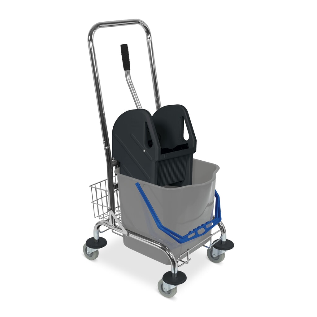 Seau roulant Sprintus chromé, seau de 27 litres Illustration du produit: Seau roulant Sprintus chromé, seau de 27 litres