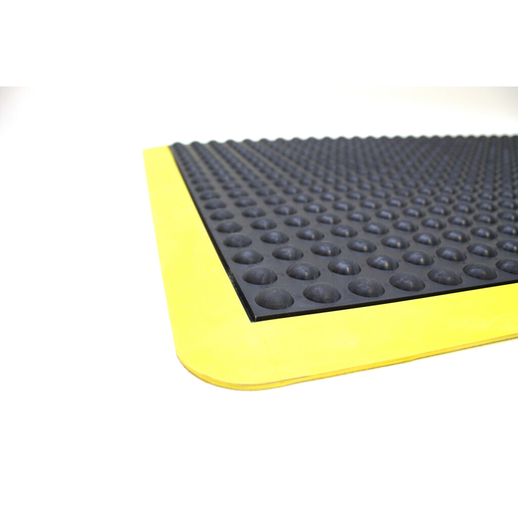 N° de l'image du produit 2 : COBA Tapis anti-fatigue Bubblemat Safety, pièce terminale, lxP 600 x 900 mm, noir/jaune