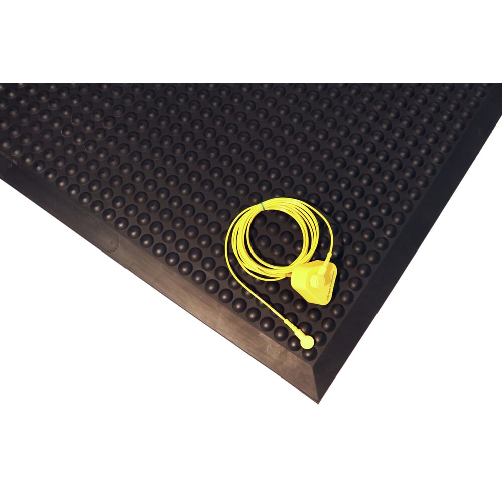 N° de l'image du produit 2 : COBA Tapis anti-fatigue COBAelite® ESD, avec câble de mise à la terre, lxP 600 x 900 mm, noir