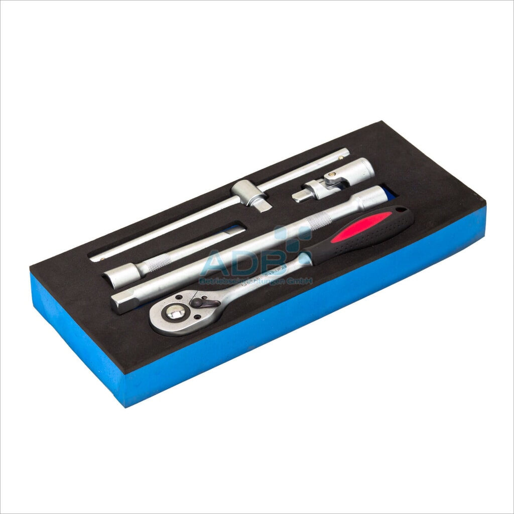 Coffret de rangement pour servante d'atelier pour 5 clés à douilles 1/2 pouce Illustration du produit: Coffret de rangement pour servante d'atelier pour 5 clés à douilles 1/2 pouce