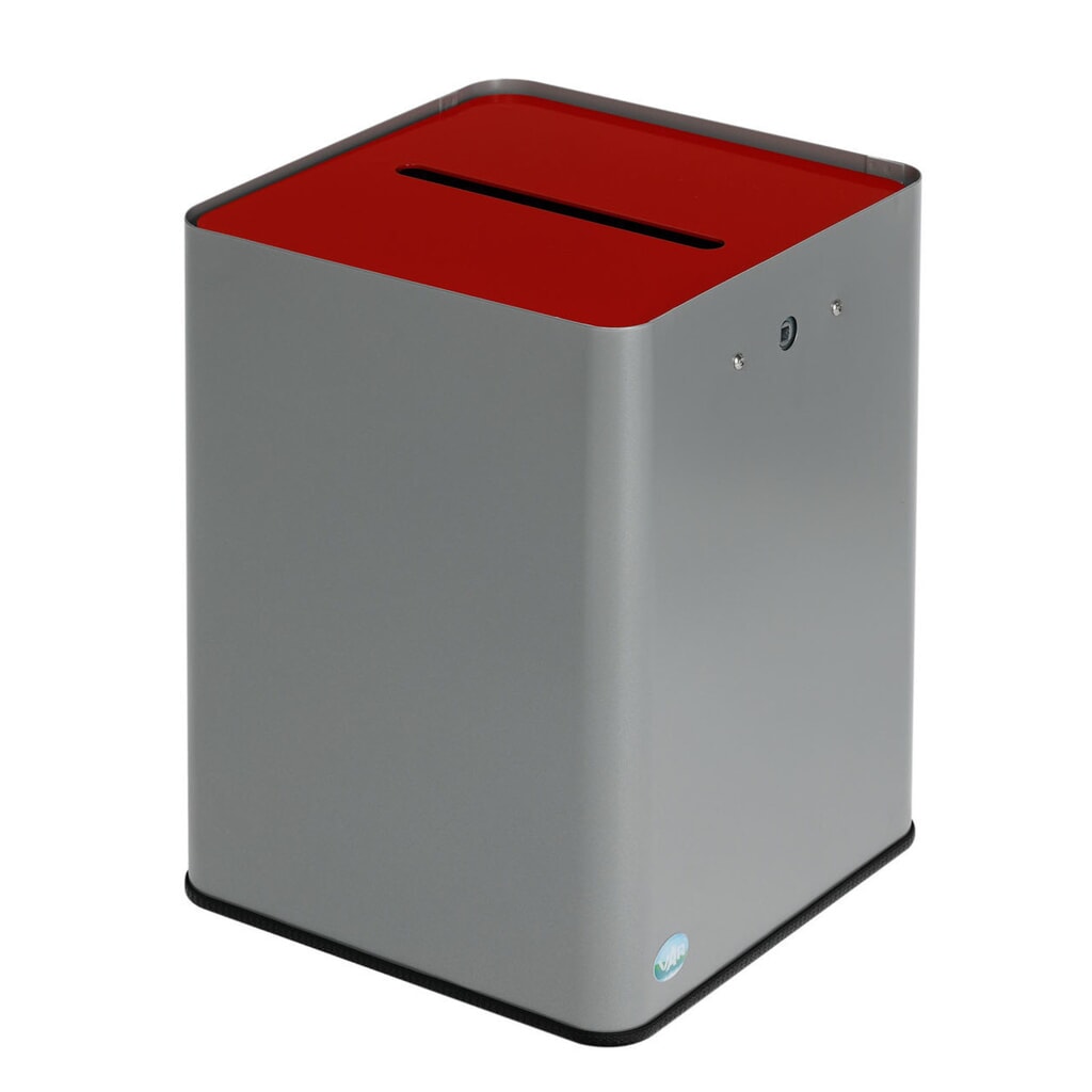 Illustration du produit: Collecteur de papier VAR ® P40, conforme RGPD, argent / rouge