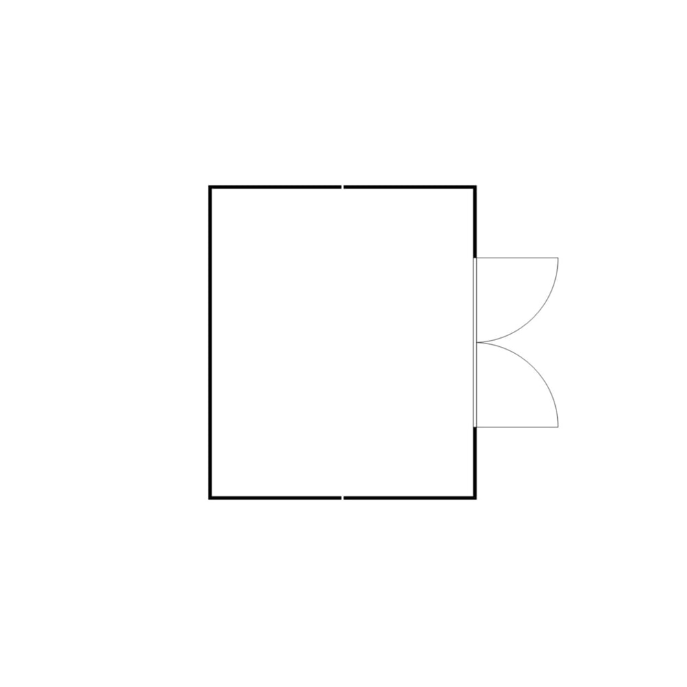 N° de l'image du produit 2 : Combinaison de conteneur de matériaux FLADAFI®, démonté, 21 m², avec plancher en bois, haut. x larg. x prof. 2 150 x 5 080 x 4 340 mm, porte à doubles battants, centrée sur la largeur