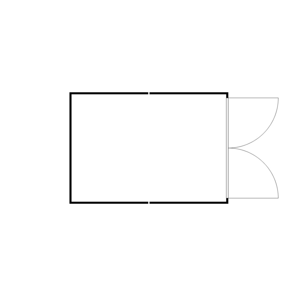 N° de l'image du produit 2 : Combinaison de conteneur de matériaux FLADAFI®, isolé, 12 m², avec plancher en bois, haut. x larg. x prof. 2 405 x 3 050 x 4 340 mm, Porte à doubles battants, centrée sur la face avant