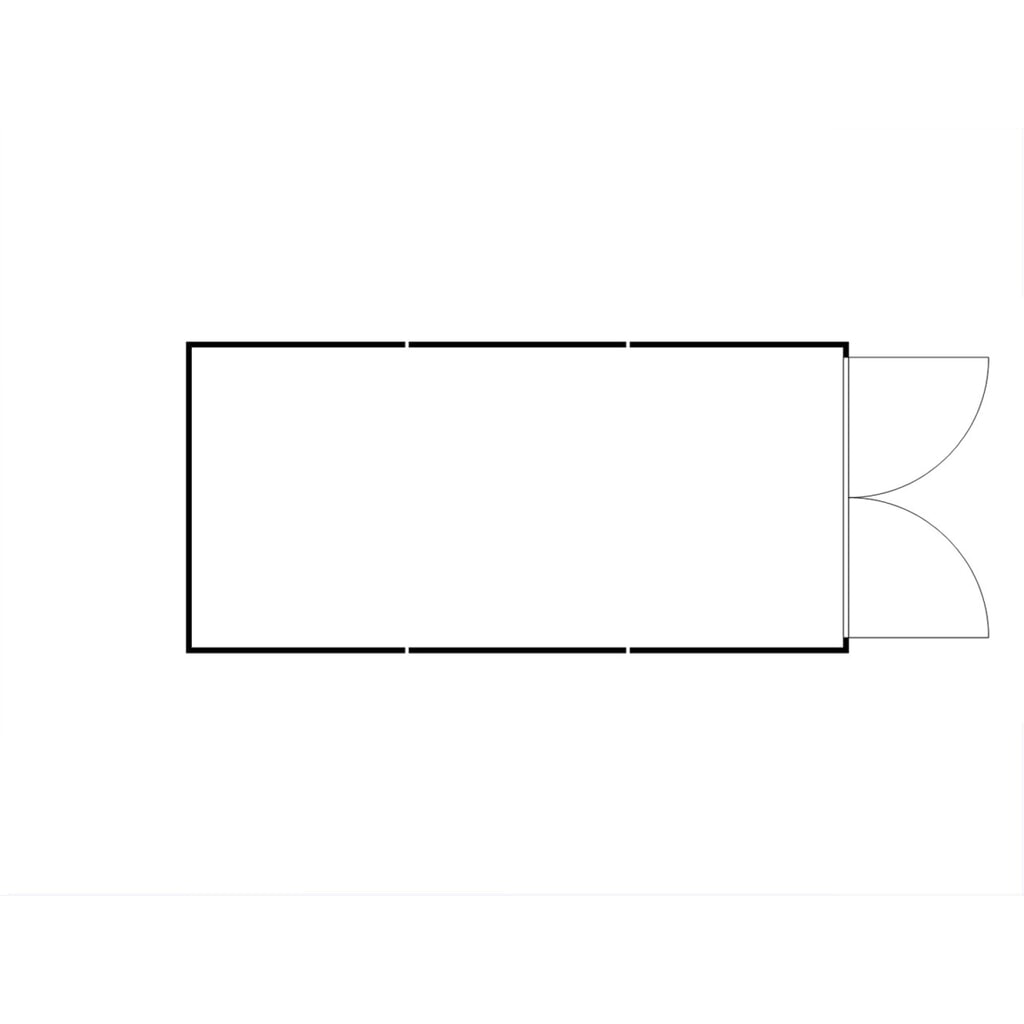 N° de l'image du produit 2 : Combinaison de conteneur de matériaux FLADAFI®, isolé, 18 m², avec plancher en bois, haut. x larg. x prof. 2 405 x 3 050 x 6 520 mm, Porte à doubles battants, centrée sur la face avant