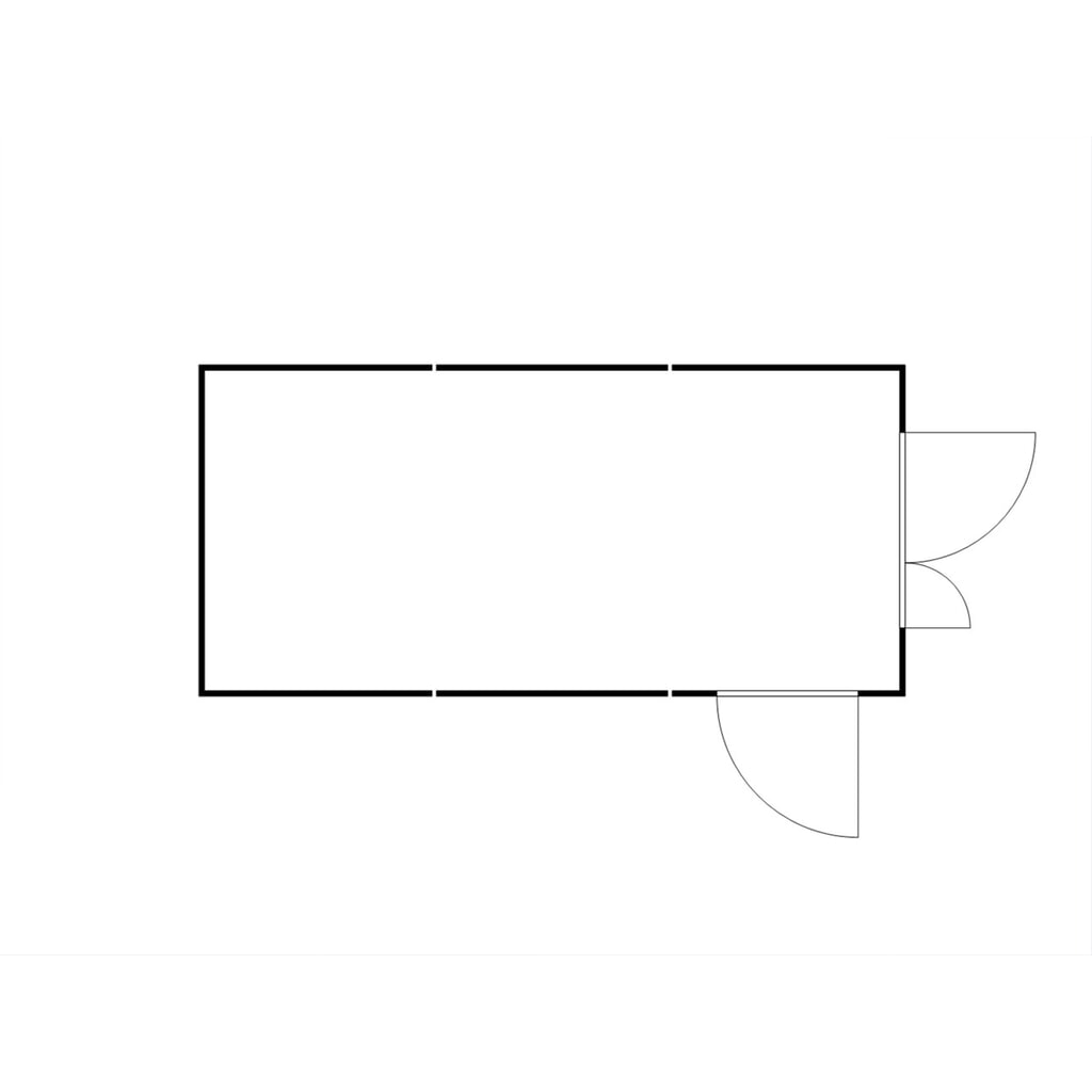 N° de l'image du produit 2 : Combinaison de conteneurs pour substances dangereuses SAFE Tank 3500, PLG, galvanisés, prémontés, dimensions extérieures 4050x6520x2300 mm, porte à doubles battants (division asymétrique), au centre du côté court, porte supplémentaire, surface