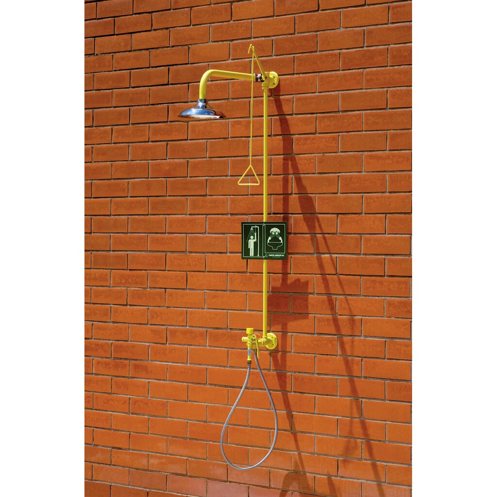 Illustration du produit: Combiné douche corporelle/douche oculaire mobile Erbstößer®, DIN EN 15154-1/-2/-5, montage mural, pommeau de douche en acier inoxydable