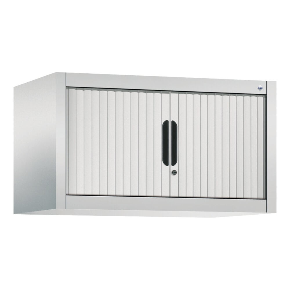Illustration du produit: Complément d’armoire à volet roulant C+P, 1 hauteur de classeur, largeur 800 mm, gris clair