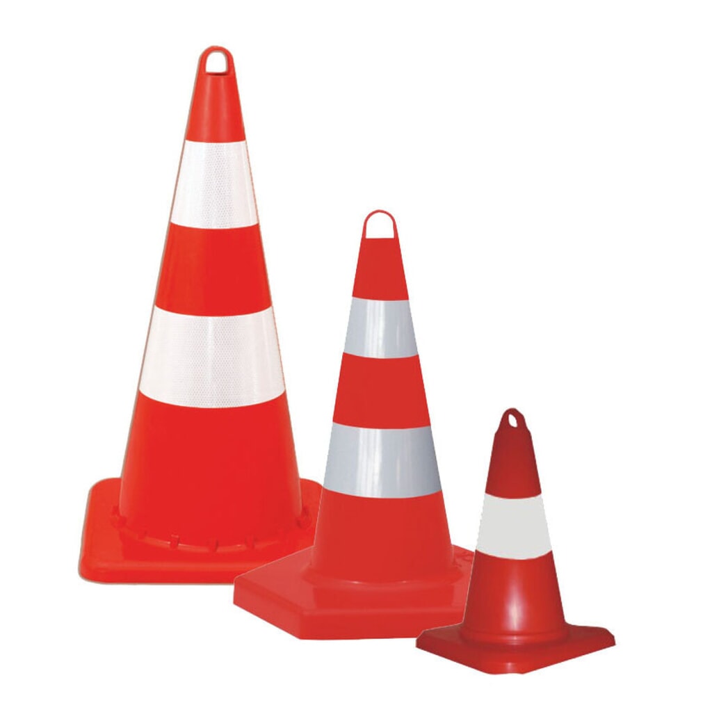 Cône de signalisation en polypropylène, dur, visible le jour