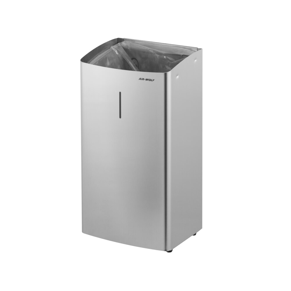 Illustration du produit: Conteneur à déchets Air-Wolf avec un volume de 27 litres en acier inoxydable brossé