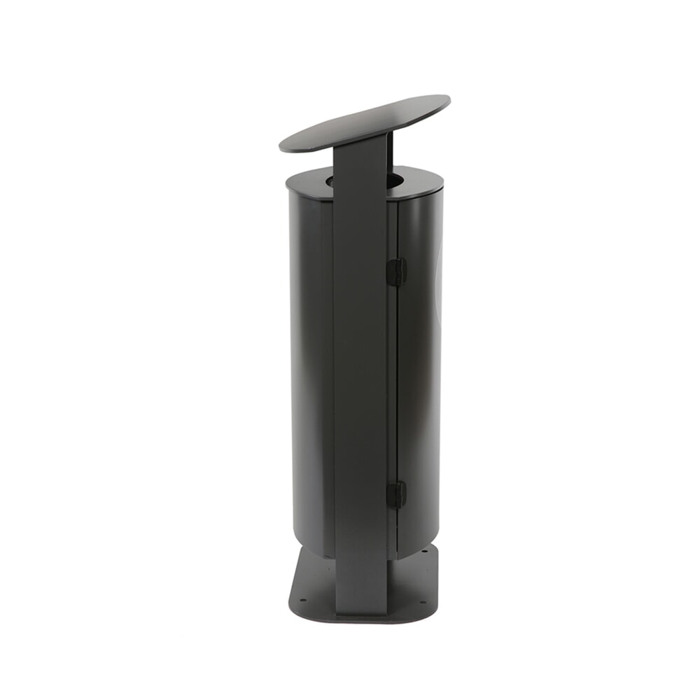 N° de l'image du produit 2 : Conteneur à déchets RENNER avec capot biseauté modèle 7092, 70 litres, anthracite/fer micacé