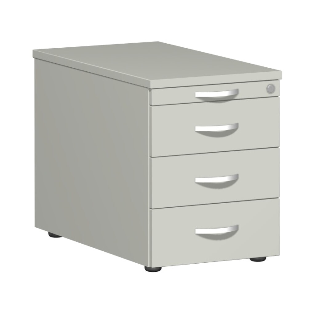 Illustration du produit: Conteneur à roulettes Lissabon, H x l x P 566 x 800 x 430 mm, 3 inserts en métal, gris clair