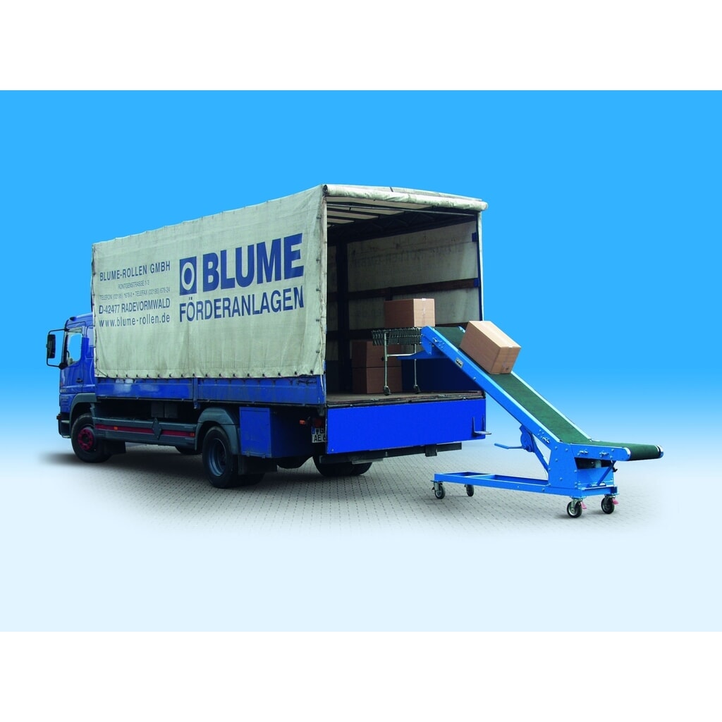 Convoyeur à bande pour chargement et déchargement, type BE, longueur horizontale 4,4 m, largeur de bande 600 mm N° de l'image du produit 2 : Convoyeur à bande pour chargement et déchargement, type BE, longueur horizontale 4,4 m, largeur de bande 600 mm