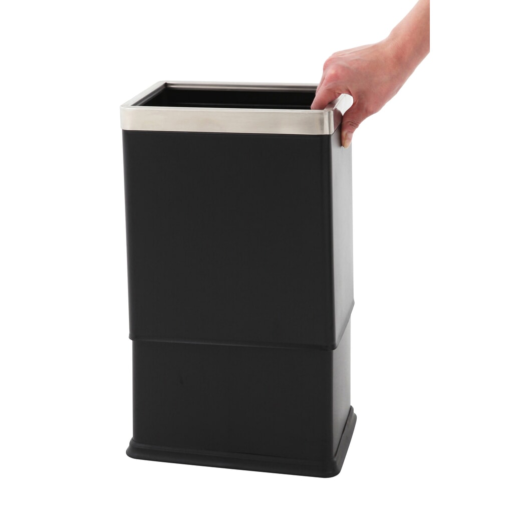 Corbeille à papier à double paroi, rectangulaire, 10 litres, noir N° de l'image du produit 2 : Corbeille à papier à double paroi, rectangulaire, 10 litres, noir