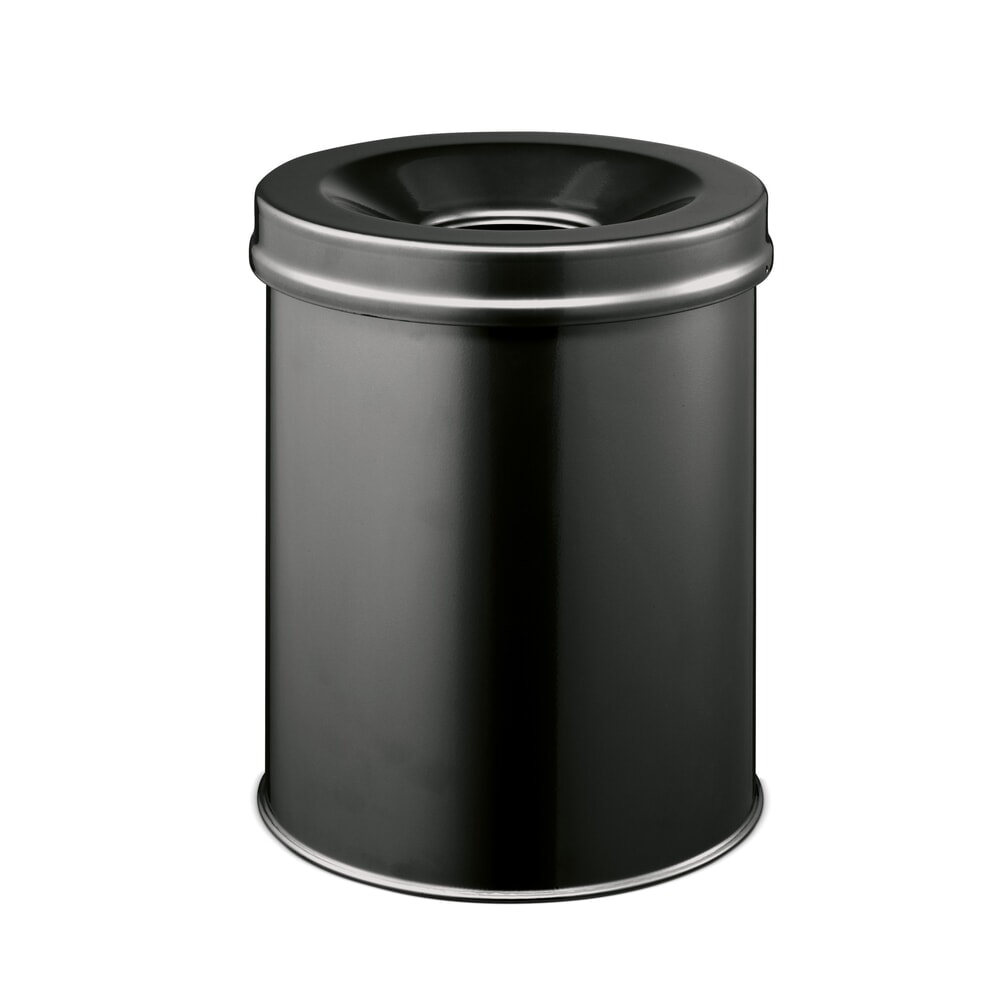 Illustration du produit: DURABLE® Corbeille à papier de sécurité, en acier, 15 litres, couvercle étouffoir, noire