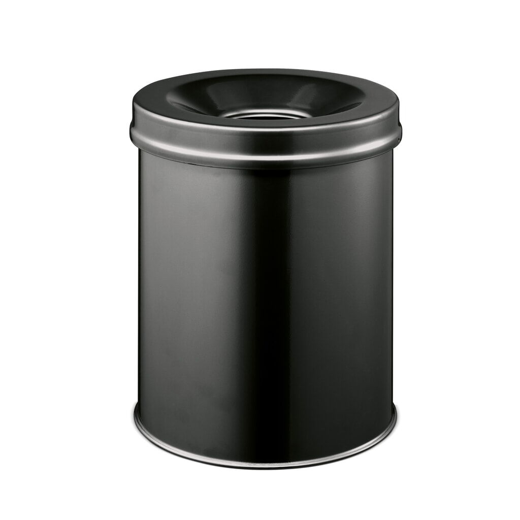 DURABLE® Corbeille à papier de sécurité, en acier, 15 litres, couvercle étouffoir, noire N° de l'image du produit 1 : DURABLE® Corbeille à papier de sécurité, en acier, 15 litres, couvercle étouffoir, noire