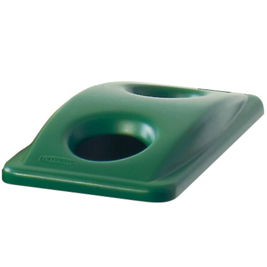 Illustration du produit: Couvercle en plastique pour collecteurs de recyclage Rubbermaid® Slim Jim®, 60 et 87 litres, avec ouverture, vert