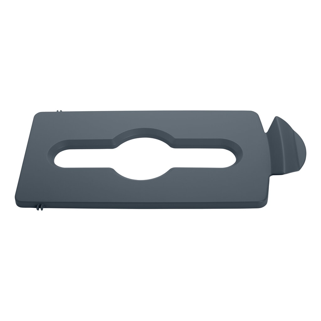 Couvercle pour station de recyclage Rubbermaid® Slim Jim, ouverture pour déchets recyclables mélangés, gris Illustration du produit: Couvercle pour station de recyclage Rubbermaid® Slim Jim, ouverture pour déchets recyclables mélangés, gris
