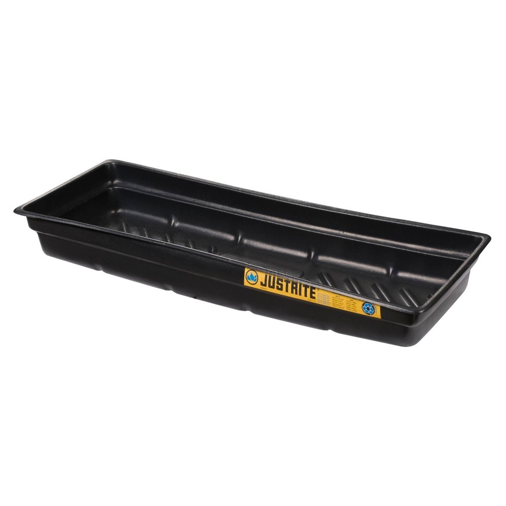 Illustration du produit: Justrite® mini-bac de rétention en polyéthylène (PE), fond à nervures antidérapant, dimensions intérieures 117 x 41 cm, capacité 45 l