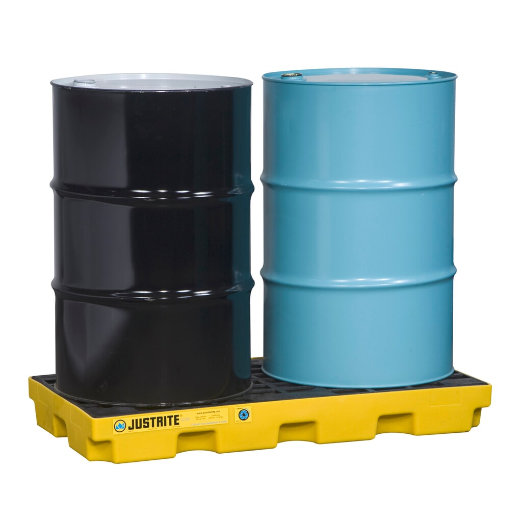 Illustration du produit: Justrite® bac de rétention plat en polyéthylène (PE), 2 x 200 l, contenance 90 l, jaune